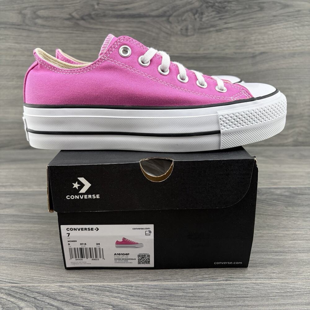 Converse Chuck Taylor All Star Lift Ox Size 7 Womens Shocking Pink Sneakers
